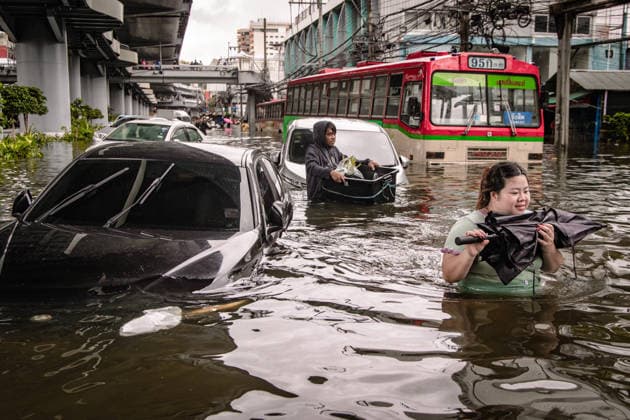 Aftermath of heavy rain in Bangkok BANGKOK, THAILAND - SEPTEMBER 27: A view of flooded road after heavy rainfall in Bangkok, Thailand on September 27, 2026. The Thai Meteorological Department issued warnings for heavy to very heavy rainfall affecting Greater Bangkok and provinces across Thailand. Wissarut Weerasopon Anadolu Bangkok Thailand. Editorial use only. Please get in touch for any other usage.  Copyright: x2026xAnadoluxWissarutxWeerasoponx
