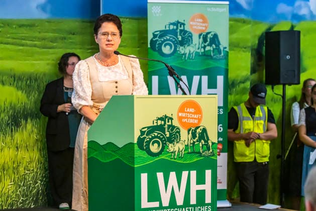 Marion Gentges, Member of the State Parliament (CDU), Minister for Rural Affairs, Agriculture, and Regional Identity Official opening ceremony of the Agricultural Fair in Bad Cannstatt—Southern Germany’s largest trade fair for agriculture, forestry, and the food industry showcases agricultural machinery an