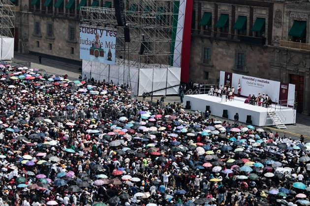 September 27, 2026, Mexico City, Cdmx, Mexico: The President of Mexico, CLAUDIA SHEIMBAUM closes before thousands of supporters in the Plaza de la Constitucio³n her tour Honestity and Results that went through the 32 States of the Republic; during the speech she talked about the progress and benefits that her government has had towards the population, first attending vulnerable groups with economic aid, improvements in the health sector, advances in technology, improvements in transport, increase in foreign investments, education, reduction of violence and homicides at the national level, greater security, all this with a humanistic approach. Within the speech he emphasized social justice, the democracy that prevails in the country, fre - ZUMAp204 20260927_zip_p204_048 Copyright: xJosuexPerezx