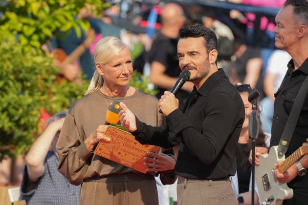 ZDF Fernsehgarten 2026: Andrea Kiwi Kiewel and Giovanni Zarrella on ZDF Fernsehgarten, themed Season Finale, on September 27, 2026, in Mainz, Rhineland-Palatinate