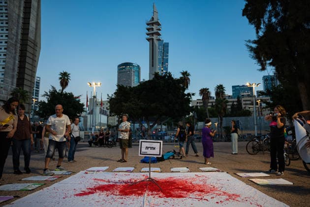 September 27, 2026, Tel Aviv, Tel Aviv, Israel: A performance art set with a sign reading Ã¢â‚¬oeResponsibilityÃ¢â‚¬Â at Hostages Square, in front of IDF command and the Ministry of Defense, built to commemorate 3 years since October 7th Tel Aviv Israel - ZUMAg280 20260927_znp_g280_006 Copyright: xYoavxGinsburgx