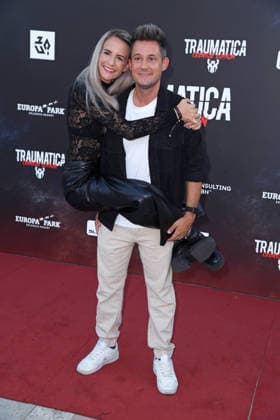 Kilian Bamert with his wife Loredana Bamert Carrabs on Saturday and Sunday at the TRAUMATICA CREATOR EDITION celebrating its 10th anniversary at Europa-Park in Rust on September 27, 2026