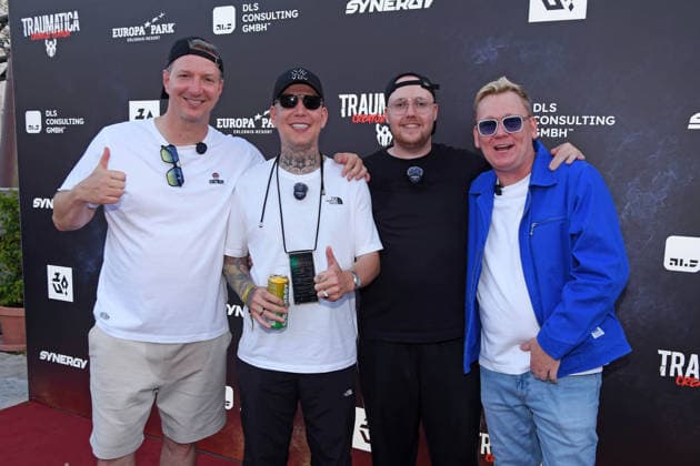 Max Schradin, MontanaBlack, Zarbex, and Jens Knossalla (aka Knossi) at the TRAUMATICA CREATOR EDITION celebrating its 10th anniversary at Europa-Park in Rust on September 27, 2026