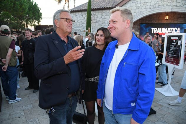 Roland Mack and Jens Knossalla (aka Knossi) at the TRAUMATICA CREATOR EDITION celebrating its 10th anniversary at Europa-Park in Rust on September 27, 2026