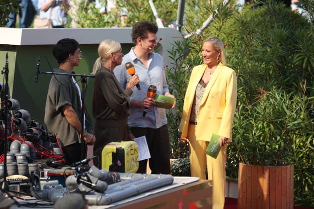 Andrea Kiewel, Lutz van der Horst, and Janine Kunze on the ZDF TV show *Fernsehgarten Finalparty* at Lerchenberg in Mainz, September 27, 2026 Copyright: xAgenturxMatthiasxWehnertx xM.xGränzdörferx