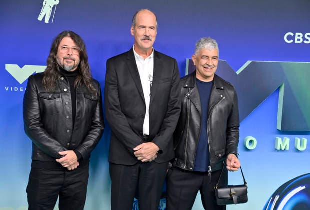 Dave Grohl, Krist Novoselic and Pat Smear of Nirvana arrive on the red carpet at the 2026 MTV Video Music Awards VMA s at the Peacock Theater in Los Angeles on Sunday, September 27, 2026.  LAP20260927435 JIMxRUYMEN