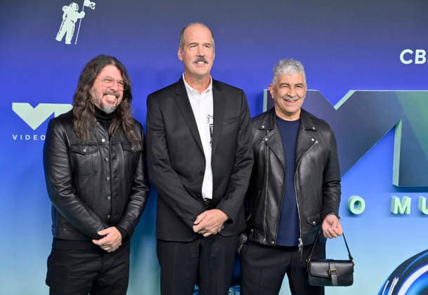 Dave Grohl, Krist Novoselic and Pat Smear of Nirvana arrive on the red carpet at the 2026 MTV Video Music Awards VMA s at the Peacock Theater in Los Angeles on Sunday, September 27, 2026.  LAP20260927436 JIMxRUYMEN