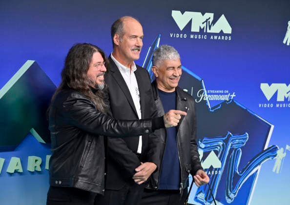 Dave Grohl, Krist Novoselic and Pat Smear of Nirvana arrive on the red carpet at the 2026 MTV Video Music Awards VMA s at the Peacock Theater in Los Angeles on Sunday, September 27, 2026.  LAP20260927438 JIMxRUYMEN