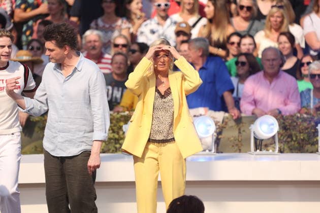 Vincent Gross, Lutz van der Horst, and Janine Kunze on the TV show ZDF Fernsehgarten Finalparty at Lerchenberg in Mainz, September 27, 2026 Copyright: xAgenturxMatthiasxWehnertx xM.xGränzdörferx