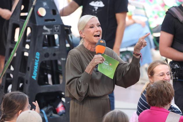 Andrea Kiewel on the TV show ZDF Fernsehgarten Finalparty at Lerchenberg in Mainz, September 27, 2026 Copyright: xAgenturxMatthiasxWehnertx xM.xGränzdörferx