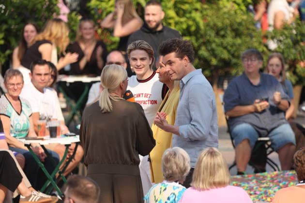 Andrea Kiewel, Vincent Gross, Lutz van der Horst, and Janine Kunze on the TV show ZDF Fernsehgarten Final Party at Lerchenberg in Mainz, September 27, 2026 Copyright: xAgenturxMatthiasxWehnertx xM.xGränzdörferx