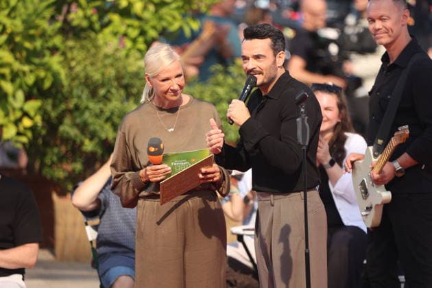 Andrea Kiewel and Giovanni Zarrella on the TV show ZDF Fernsehgarten Finalparty at Lerchenberg in Mainz, September 27, 2026 Copyright: xAgenturxMatthiasxWehnertx xM.xGränzdörferx