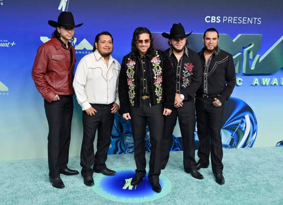 Fuerza Regida arrives on the red carpet at the 2026 MTV Video Music Awards VMA s at the Peacock Theater in Los Angeles on Sunday, September 27, 2026.  LAP20260927527 JIMxRUYMEN