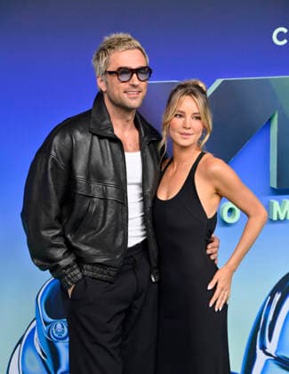 Brandon Sklenar and Hassie Harrison arrive on the red carpet at the 2026 MTV Video Music Awards VMA s at the Peacock Theater in Los Angeles on Sunday, September 27, 2026.  LAP20260927534 JIMxRUYMEN