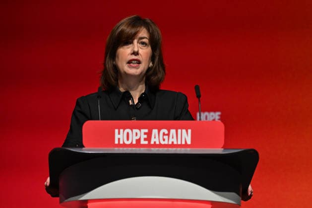 September 27, 2026, Liverpool, England, United Kingdom: Secretary of State for Education and Deputy Leader of the Labour Party LUCY POWELL gives a speech on the first day of the Labour Party Conference. Liverpool United Kingdom  - ZUMAs371 20260927_zip_s371_058 Copyright: xWiktorxSzymanowiczx