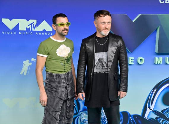 Aimilios Arapoglou and Damien Jalet arrive on the red carpet at the 2026 MTV Video Music Awards VMA s at the Peacock Theater in Los Angeles on Sunday, September 27, 2026.  LAP20260927583 JIMxRUYMEN