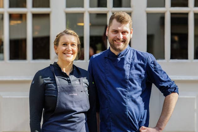 September 27, 2026, Düsseldorf: Julia Komp on the sidelines of a Chefs in Town event at the restaurant Schorn by Lukas Schild in Düsseldorf. Restaurant Schorn by Lukas Schild, Martinstraße, North Rhine-Westphalia, Germany