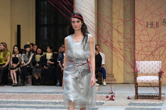 MFW - HUI Runway A model walks the runway forHUI Milano Spring Summer 2027 show during Milan Fashion Week in Milan, Italy on September 27, 2026. Photo by Nick Zonna IPA ABACAPRESS.COM Milano Italy  Copyright: xZonnaxNick IPA ABACAx