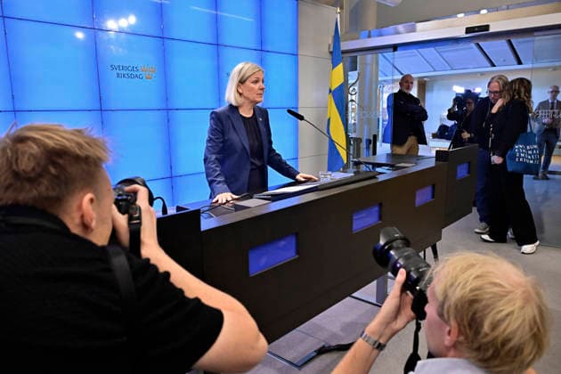 STOCKHOLM, SWEDEN 20260928 Social Democratic Party leader Magdalena Andersson S during a press conference at the Riksdag STOCKHOLM SWEDEN x10030x  Copyright: xJonasxEkströmer TTx TALMANSVAL Ju98wOhFlSY