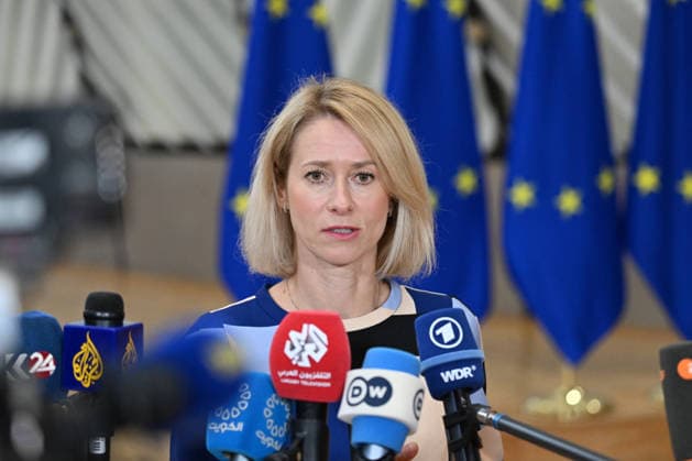 Defense Ministers of EU meeting in Brussels BRUSSELS, BELGIUM - SEPTEMBER 28: EU High Representative for Foreign Affairs and Security Policy Kaja Kallas makes statements to the press ahead of the first official meeting of Defense ministers of European Union (EU) countries after the summer break in Brussels, Belgium on September 28, 2026. Dursun Aydemir Anadolu Brussels Belgium. Editorial use only. Please get in touch for any other usage.  Copyright: x2026xAnadoluxDursunxAydemirx