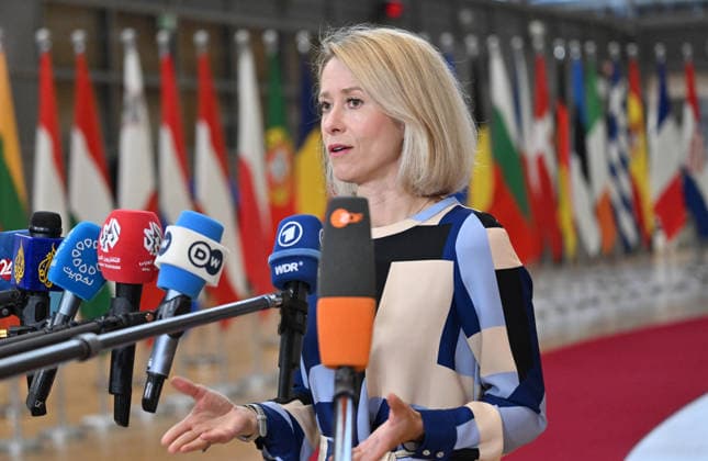 Defense Ministers of EU meeting in Brussels BRUSSELS, BELGIUM - SEPTEMBER 28: EU High Representative for Foreign Affairs and Security Policy Kaja Kallas makes statements to the press ahead of the first official meeting of Defense ministers of European Union (EU) countries after the summer break in Brussels, Belgium on September 28, 2026. Dursun Aydemir Anadolu Brussels Belgium. Editorial use only. Please get in touch for any other usage.  Copyright: x2026xAnadoluxDursunxAydemirx