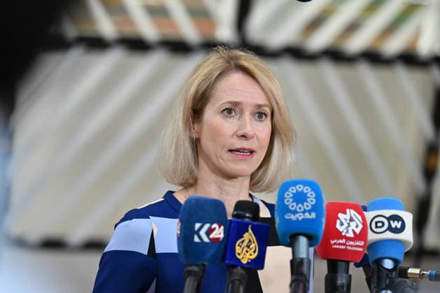 Defense Ministers of EU meeting in Brussels BRUSSELS, BELGIUM - SEPTEMBER 28: EU High Representative for Foreign Affairs and Security Policy Kaja Kallas makes statements to the press ahead of the first official meeting of Defense ministers of European Union (EU) countries after the summer break in Brussels, Belgium on September 28, 2026. Dursun Aydemir Anadolu Brussels Belgium. Editorial use only. Please get in touch for any other usage.  Copyright: x2026xAnadoluxDursunxAydemirx
