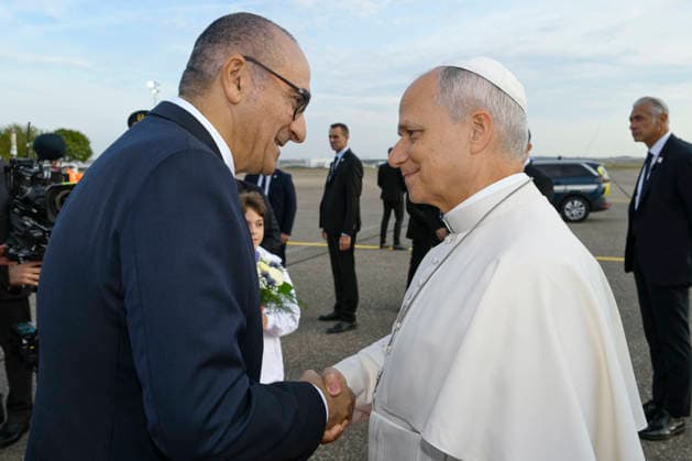 POPE LEO XIV ARRIVES AT METZ-NANCY AIRPORT France, Metz, Vatican, 2026 9 28 Arrival of Pope Leo XIV at Metz-Nancy-Lorraine International Airport. EDITORIAL USE ONLY - NO BOOKS Copyright: xVATICANxMEDIA xCatholicxPressxPhotox