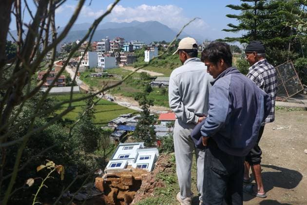 Heavy Rainfall Triggers Landslide in Dhapakhel LALITPUR, NEPAL - SEPTEMBER 28, 2026: A house lies partially collapsed after a landslide triggered by heavy rainfall in Dhapakhel, Lalitpur, Nepal. The landslide swept through the area following intense rain, damaging property and leaving residents assessing the aftermath. Lalitpur Nepal Copyright: x xShankarxBhujelx xJNAxPressx