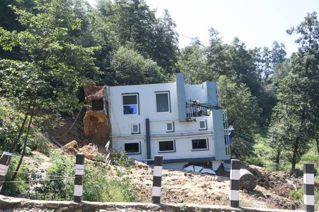 Heavy Rainfall Triggers Landslide in Dhapakhel LALITPUR, NEPAL - SEPTEMBER 28, 2026: A house lies partially collapsed after a landslide triggered by heavy rainfall in Dhapakhel, Lalitpur, Nepal. The landslide swept through the area following intense rain, damaging property and leaving residents assessing the aftermath. Lalitpur Nepal Copyright: x xShankarxBhujelx xJNAxPressx