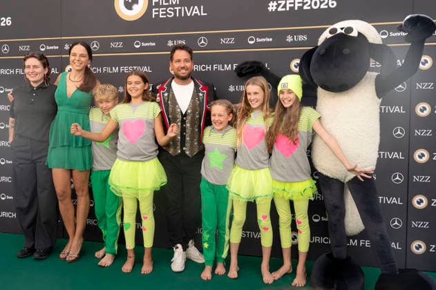 Trauffer and the Schwiizergoofe at the premiere of the movie *Shaun the Sheep: The Beast of Mossy Bottom* (*Shaun das Schaf: Spuk im Kürbisfeld*) at the 22nd Zurich Film Festival at the Corso Zürich, September 27, 2026 Foto:xA.xRaemyx xFuturexImagex schaf_6903