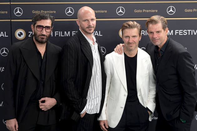 Fares Fares, Gustaf Skarsgard, Linus Wahlgren, and Alex Schulman at the premiere of the film *Adult Supervision Arkipelag* at the 22nd Zurich Film Festival at Corso Zürich, September 27, 2026 Foto:xA.xRaemyx xFuturexImagex adult_6906