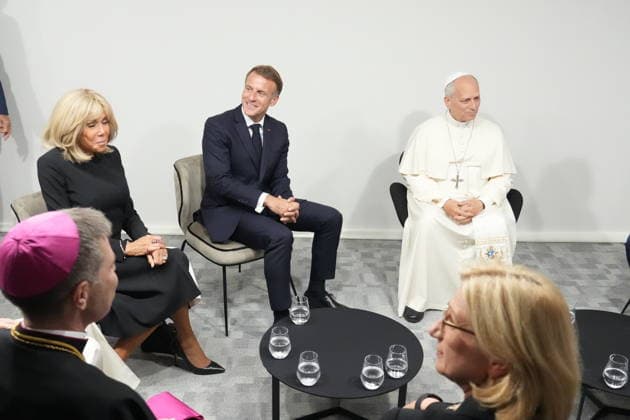 POPE LEO XIV AT INTERRELIGIOUS MEETING IN METZ France, Metz, Vatican, 2026 9 28 Interreligious meeting with Pope Leo XIV at the Robert Schuman Congress Center in Metz. EDITORIAL USE ONLY - NO BOOKS Copyright: xPOOL xCatholicxPressxPhotox