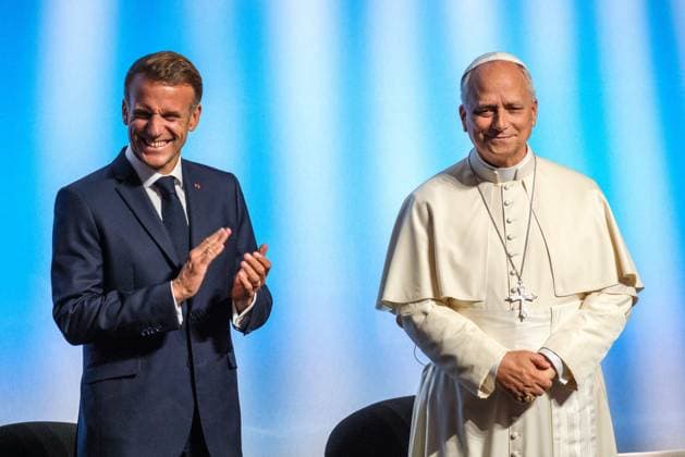RECORD DATE NOT STATED The Pope in Metz Photo by Arnaud BEINAT Maxppp September 28, 2026, Metz, Moselle, Lorraine, Grand Est, France Address by Pope Leo XIV at the Robert Schuman Convention Center, in the presence of French President Emmanuel Macron and Catholic Cardinal Jean Marc Aveline, President of the French Bishops’ Conference  Copyright: xMAXPPPxArnaudxBeinatx ABE260928-15 ABE260928-15