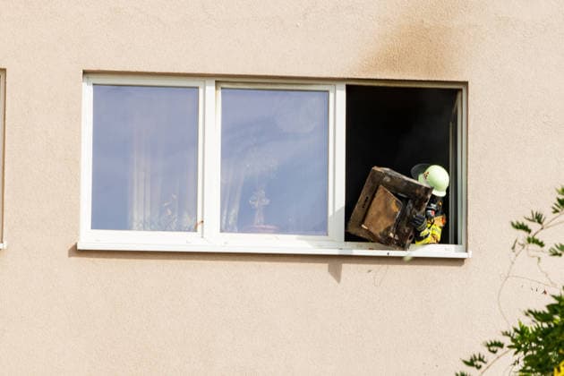 Apartment Completely Destroyed by Fire; Resident Escapes with Minor Injuries from Smoke O