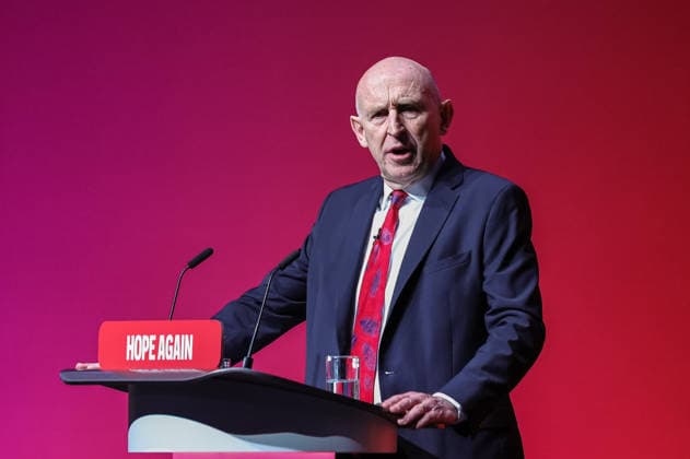 Labour Party Annual Conference Day Two Chancellor of the Exchequer John Healey MP speaks during the Labour Party Annual Conference Day Two at Convention Centre, Liverpool, United Kingdom on 28 September 2026 (Photo by Mark Cosgrove News Images) Liverpool Convention Centre Merseyside United Kingdom Copyright: xMarkxCosgrove NewsxImagesx