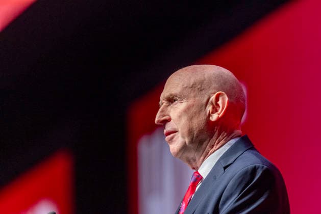 28 September 2026, John Healey addresses Labour Party Conference in Liverpool 28 September 2026, Liverpool, UK. John Healey, Labour MP and Chancellor of the Exchequer, addresses delegates and attendees during Day 2 of the Labour Party Annual Conference 2026 at ACC Liverpool., Credit:Abdullah Bailey Anthony Bailey - B2421 Avalon  Copyright: xAbdullahxBaileyx xAnthonyxBaileyx-xB2421x xAvalonx 1138873802