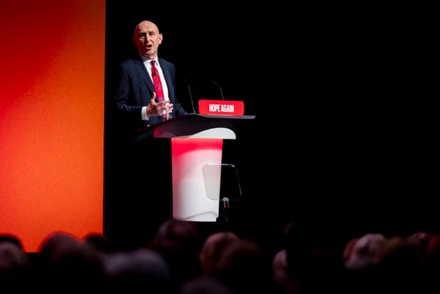 28 September 2026, John Healey addresses Labour Party Conference in Liverpool 28 September 2026, Liverpool, UK. John Healey, Labour MP and Chancellor of the Exchequer, addresses delegates and attendees during Day 2 of the Labour Party Annual Conference 2026 at ACC Liverpool., Credit:Abdullah Bailey Anthony Bailey - B2421 Avalon  Copyright: xAbdullahxBaileyx xAnthonyxBaileyx-xB2421x xAvalonx 1138873808