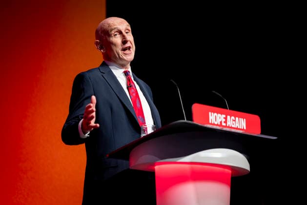 28 September 2026, John Healey addresses Labour Party Conference in Liverpool 28 September 2026, Liverpool, UK. John Healey, Labour MP and Chancellor of the Exchequer, addresses delegates and attendees during Day 2 of the Labour Party Annual Conference 2026 at ACC Liverpool., Credit:Abdullah Bailey Anthony Bailey - B2421 Avalon  Copyright: xAbdullahxBaileyx xAnthonyxBaileyx-xB2421x xAvalonx 1138873809
