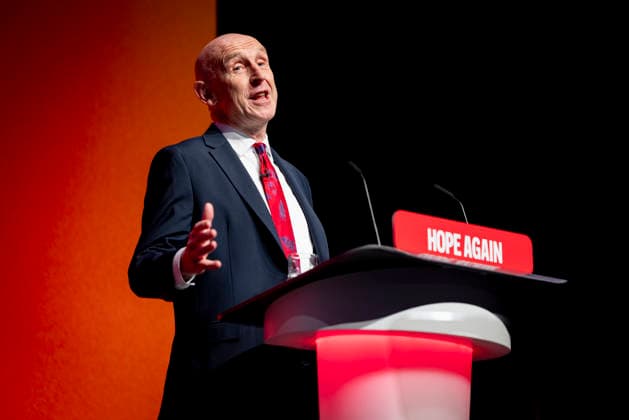28 September 2026, John Healey addresses Labour Party Conference in Liverpool 28 September 2026, Liverpool, UK. John Healey, Labour MP and Chancellor of the Exchequer, addresses delegates and attendees during Day 2 of the Labour Party Annual Conference 2026 at ACC Liverpool., Credit:Abdullah Bailey Anthony Bailey - B2421 Avalon  Copyright: xAbdullahxBaileyx xAnthonyxBaileyx-xB2421x xAvalonx 1138873810