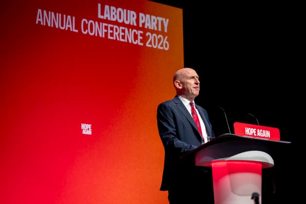 28 September 2026, John Healey addresses Labour Party Conference in Liverpool 28 September 2026, Liverpool, UK. John Healey, Labour MP and Chancellor of the Exchequer, addresses delegates and attendees during Day 2 of the Labour Party Annual Conference 2026 at ACC Liverpool., Credit:Abdullah Bailey Anthony Bailey - B2421 Avalon  Copyright: xAbdullahxBaileyx xAnthonyxBaileyx-xB2421x xAvalonx 1138873814