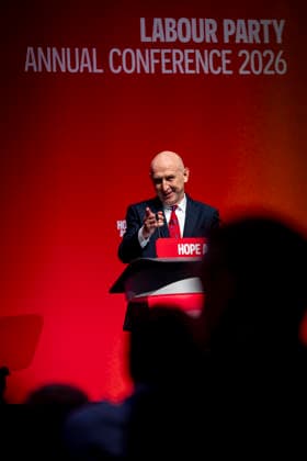 28 September 2026, John Healey addresses Labour Party Conference in Liverpool 28 September 2026, Liverpool, UK. John Healey, Labour MP and Chancellor of the Exchequer, addresses delegates and attendees during Day 2 of the Labour Party Annual Conference 2026 at ACC Liverpool., Credit:Abdullah Bailey Anthony Bailey - B2421 Avalon  Copyright: xAbdullahxBaileyx xAnthonyxBaileyx-xB2421x xAvalonx 1138873824