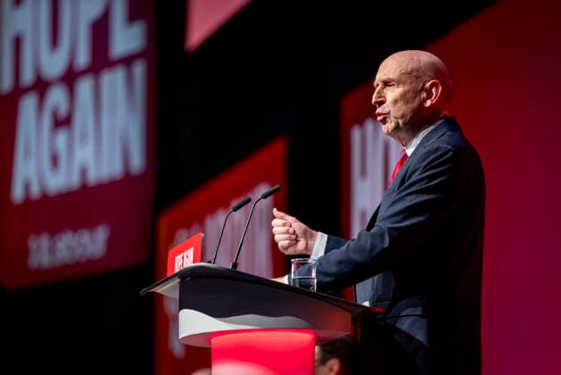 28 September 2026, John Healey addresses Labour Party Conference in Liverpool 28 September 2026, Liverpool, UK. John Healey, Labour MP and Chancellor of the Exchequer, addresses delegates and attendees during Day 2 of the Labour Party Annual Conference 2026 at ACC Liverpool., Credit:Abdullah Bailey Anthony Bailey - B2421 Avalon  Copyright: xAbdullahxBaileyx xAnthonyxBaileyx-xB2421x xAvalonx 1138873841
