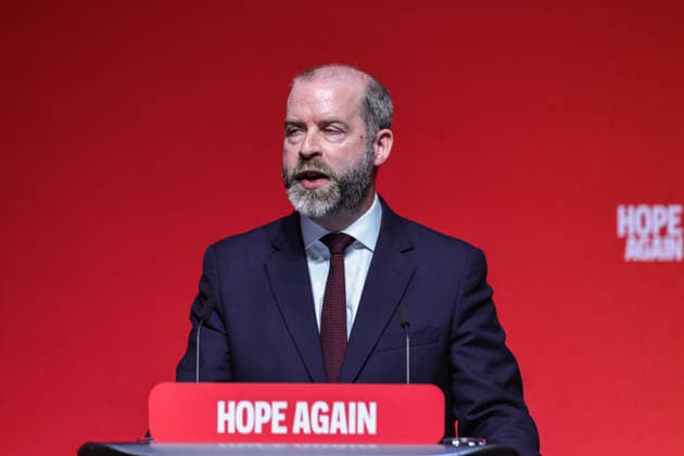 Labour Party Annual Conference Day Two Secretary of State for Business, Innovation, Science and Trade Jonathan Reynolds MP speaks during the Labour Party Annual Conference Day Two at Convention Centre, Liverpool, United Kingdom on 28 September 2026 (Photo by Mark Cosgrove News Images) Liverpool Convention Centre Merseyside United Kingdom Copyright: xMarkxCosgrove NewsxImagesx