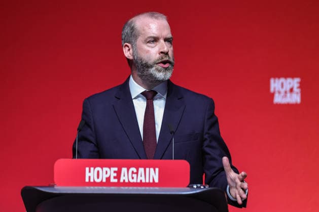 Labour Party Annual Conference Day Two Secretary of State for Business, Innovation, Science and Trade Jonathan Reynolds MP speaks during the Labour Party Annual Conference Day Two at Convention Centre, Liverpool, United Kingdom on 28 September 2026 (Photo by Mark Cosgrove News Images) Liverpool Convention Centre Merseyside United Kingdom Copyright: xMarkxCosgrove NewsxImagesx