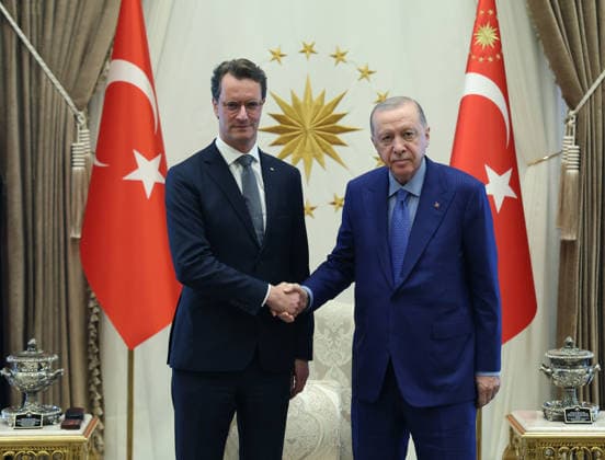 Recep Tayyip Erdogan - Hendrik Wust meeting in Ankara ANKARA, TURKIYE - SEPTEMBER 28: (----EDITORIAL USE ONLY - MANDATORY CREDIT - TURKISH PRESIDENCY MUSTAFA KAMACI HANDOUT - NO MARKETING NO ADVERTISING CAMPAIGNS - DISTRIBUTED AS A SERVICE TO CLIENTS----) Turkish President Recep Tayyip Erdogan meets with Minister-President of North Rhine-Westphalia Hendrik Wust at Presidential Complex in Ankara, Turkiye on September 28, 2026. TUR Presidency Mustafa Kamaci Anadolu Ankara Turkey. Editorial use only. Please get in touch for any other usage.  Copyright: x2026xAnadoluxTURxPresidencyx xMustafaxKamacix