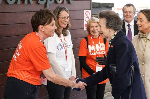 The Princess Royal Meets Sir Kevin Sinfield During His 7 In 7 Challenge YORK, ENGLAND - SEPTEMBER 28: Princess Anne, Princess Royal shakes hands with Tanya Curry, Chief Executive of the Motor Neurone Disease (MND) Association during the 7 in 7: The Grand Finale at the University of York Athletics Track on September 28, 2026 in York, England. Sir Kevin Sinfield is running an ultra marathon every day for seven days to raise money for motor neurone disease (MND) in memory of his former Leeds Rhinos teammate Rob Burrow., Credit:Dominic Lipinski PA ROTA - B68 Avalon United Kingdom, England, York  Copyright: xDominicxLipinskix xPAxROTAx-xB68x xAvalonx 1138881177
