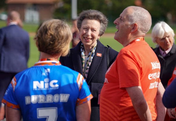 The Princess Royal Meets Sir Kevin Sinfield During His 7 In 7 Challenge YORK, ENGLAND - SEPTEMBER 28: Princess Anne, Princess Royal laughs with MND Association staff during the 7 in 7: The Grand Finale at the University of York Athletics Track on September 28, 2026 in York, England. Sir Kevin Sinfield is running an ultra marathon every day for seven days to raise money for motor neurone disease (MND) in memory of his former Leeds Rhinos teammate Rob Burrow., Credit:Dominic Lipinski PA ROTA - B68 Avalon United Kingdom, England, York  Copyright: xDominicxLipinskix xPAxROTAx-xB68x xAvalonx 1138881201