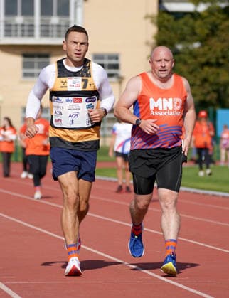 The Princess Royal Meets Sir Kevin Sinfield During His 7 In 7 Challenge YORK, ENGLAND - SEPTEMBER 28: Sir Kevin Sinfield () runs around the track with an MND supporter during the 7 in 7: The Grand Finale at the University of York Athletics Track on September 28, 2026 in York, England. Sir Kevin Sinfield is running an ultra marathon every day for seven days to raise money for motor neurone disease (MND) in memory of his former Leeds Rhinos teammate Rob Burrow., Credit:Dominic Lipinski PA ROTA - B68 Avalon United Kingdom, England, York  Copyright: xDominicxLipinskix xPAxROTAx-xB68x xAvalonx 1138881208