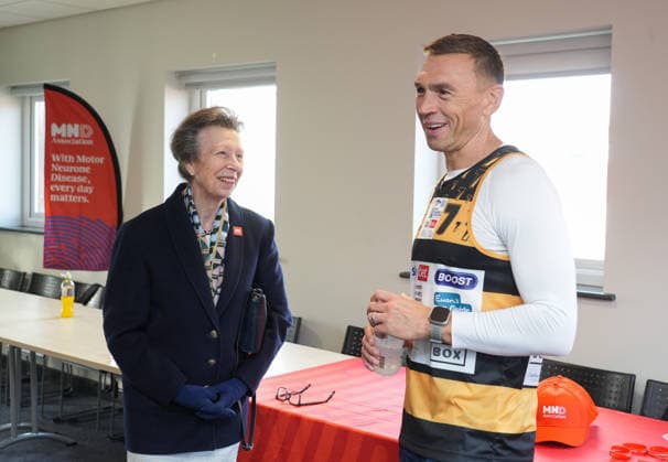 The Princess Royal Meets Sir Kevin Sinfield During His 7 In 7 Challenge YORK, ENGLAND - SEPTEMBER 28: Princess Anne, Princess Royal laughs as she speaks with Sir Kevin Sinfield during the 7 in 7: The Grand Finale at the University of York Athletics Track on September 28, 2026 in York, England. Sir Kevin Sinfield is running an ultra marathon every day for seven days to raise money for motor neurone disease (MND) in memory of his former Leeds Rhinos teammate Rob Burrow., Credit:Dominic Lipinski PA ROTA - B68 Avalon United Kingdom, England, York  Copyright: xDominicxLipinskix xPAxROTAx-xB68x xAvalonx 1138881266