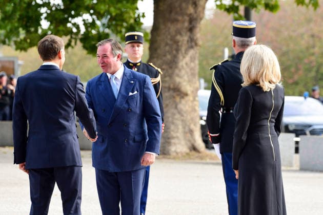 President Emmanuel Macron and his wife, First Lady Brigitte Macron, welcome Grand Duke Guillaume upon his arrival for the At the Roots of Europe for Peace and Unity meeting at the Robert Schuman Conference Center in Metz, France, on September 28, 2026, the final day of the Pope’s visit to France Romain Doucelin Bestimage French President Emmanuel Macron and his wife, First Lady Brigitte Macron, welcome guests upon their arrival for the At the Roots of Europe for Peace and Unity meeting at the Robert Schuman Conference Center in Metz, France, on September 28, 2026, the final day of the Pope’s visit to France Metz, France Copyright: xRomainxDoucelinx xBestimagexRomainxDoucelinx xBestimagex